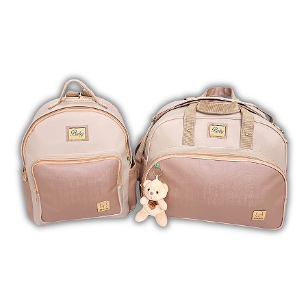 Kit Bolsa Maternidade Grande + Mochila + Trocador - Linha Coffee