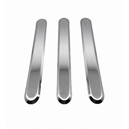 Kit 12 pç - Piso Elemento Tátil Direcional Inox 24x3,5 - Adesivado
