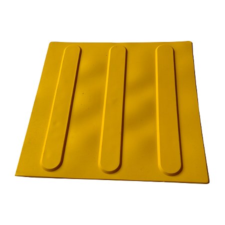 Kit 10 pç - Piso Tátil Direcional Amarelo PVC/Borracha 25x25cm