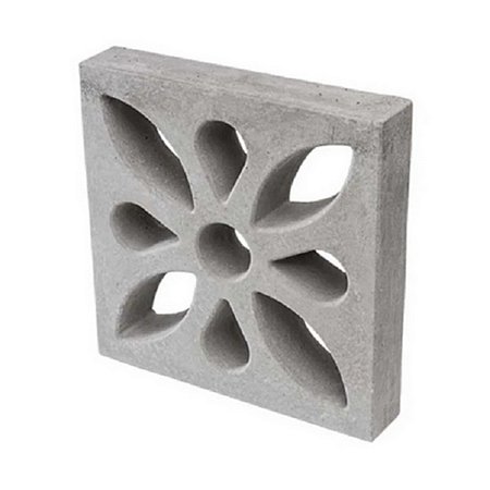 Elemento Vazado Cobogó Flor 39x39x7 cm - Concreto Natural / m2