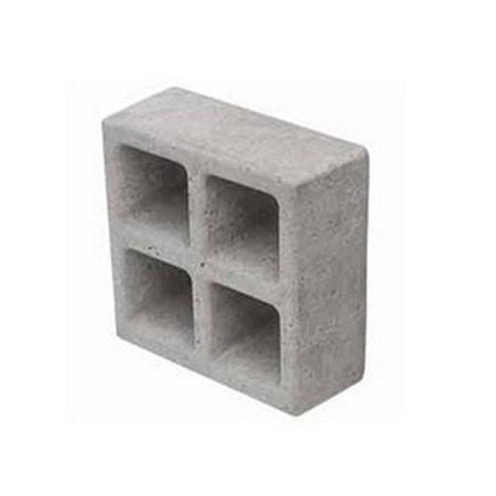 Elemento Vazado Cobogó Reto 4 Furos 24x24x10 cm - Concreto Natural / m2