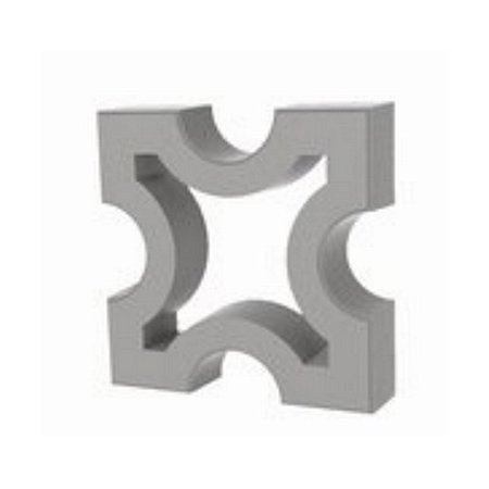 Elemento Vazado Cobogó 4 Pontas 24,5 x 24,5 x 6 cm - Concreto Natural / m2