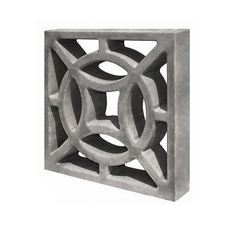Elemento Vazado Cobogó 4 Pontas 39x39x7cm - Concreto Natural / m2