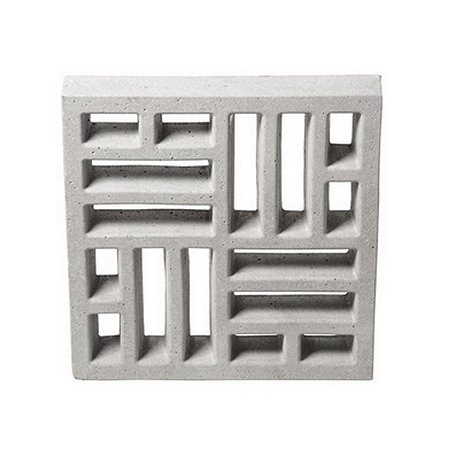 Elemento Vazado Cobogó Taco Chinês 39x39x7cm - Concreto Natural / m2