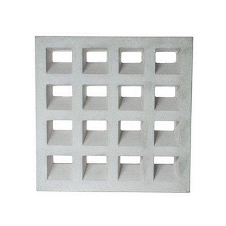 Elemento Vazado Cobogó 16 Furos Anti Chuva 39x39x7cm - Concreto Natural - / m2