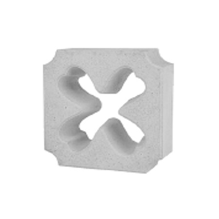 Elemento Vazado Cobogó 4 Ponta Flores 24,5 x 24,5 x 8 cm - Concreto Natural / m2