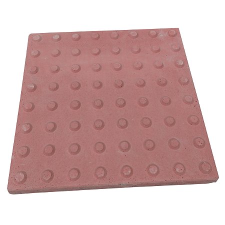 Piso Tátil Alerta Vermelho Concreto 40 X 40 X 3 cm / m2