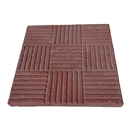 Piso para Calçada Estriado 9 Quadrados 20 X 20 X 1,8 Cm - Vermelho / m2