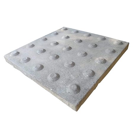 Piso Tátil Alerta Cinza Concreto 25 X 25 X 2 cm / m2