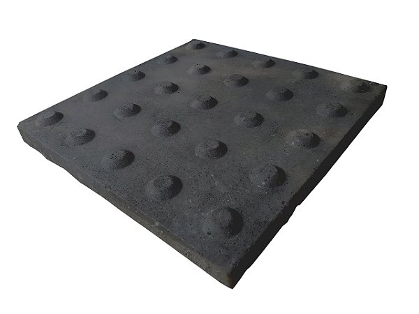 Piso Tátil Alerta Preto Concreto 25 X 25 X 2 cm / m2