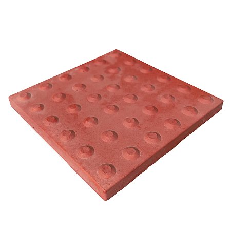 Piso Tátil Alerta Vermelho Concreto 30 X 30 X 2,5 cm / m2