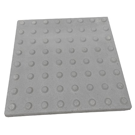 Piso Tátil Alerta Cinza Concreto 40 X 40 X 3 cm / m2