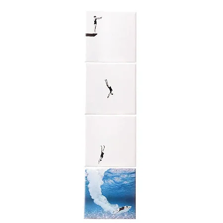 Conjunto de 4 Azulejos Mergulho
