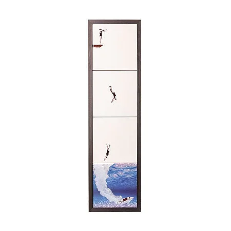 Painel de azulejos Mergulho Moldura preta