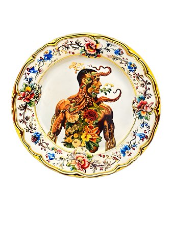 Azulejo redondo 19cm Homem Polvo