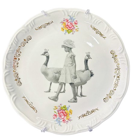 Prato 27cm Floral Rosa Menina Ganso