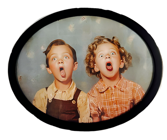 Gravura Oval - Meninos Lingua