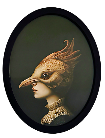 Gravura Oval - mulher Águia