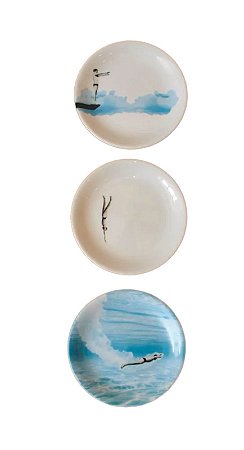 Conjunto de 3 pratos 15cm - Mergulho