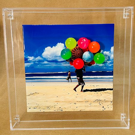 Quadro em Acrílico com azulejo Vendedor de bolas
