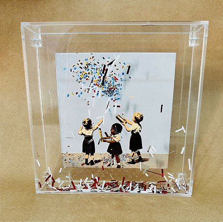 Caixa de acrílico 20x20x4cm - Confetes