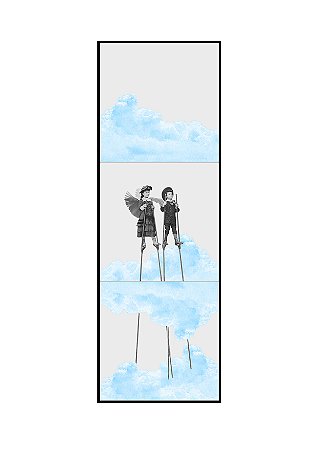 Painel de Azulejos brincando nas Nuvens Perna de Pau