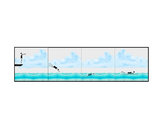 Painel Mergulho Horizontal - Moldura Preta
