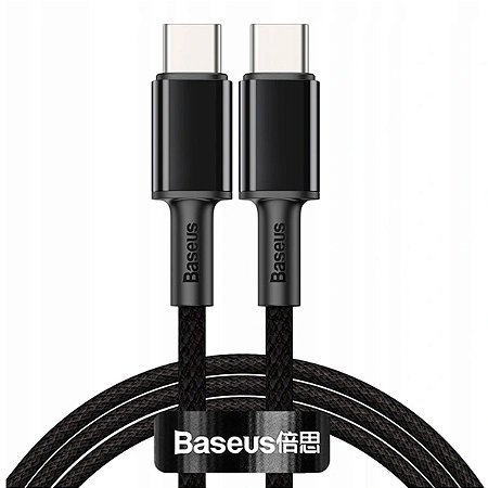 Cabo USB-C 100W 2m Baseus High Density Braided 480 Mb/s Preto