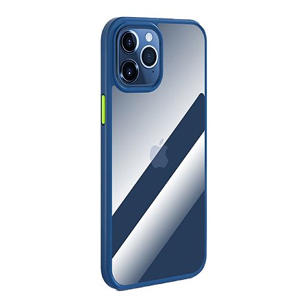 Capa Para Iphone 12 Pro MAX 6,7" Rock Reforçada U Shield Guard Pro Ante Impacto E Proteção de Câmera Azul