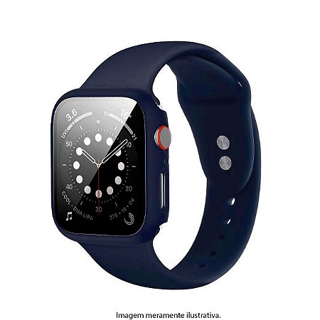 Pulseira Com Capa Compatível Com Apple Watch 44mm iWill Azul