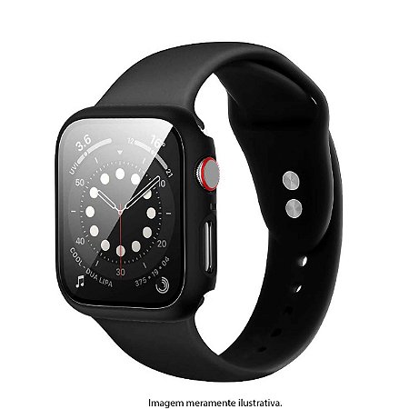 Pulseira Com Capa Compatível Com Apple Watch 44mm iWill Preto