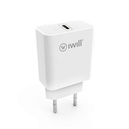 Carregador De Parede Tipo C Com 20W PD Charger iWill Branco