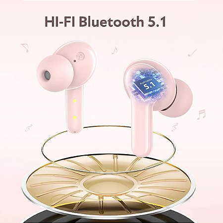 Fone De Ouvido Bluetooth 5.0 T13 in-ear QCY Rosa