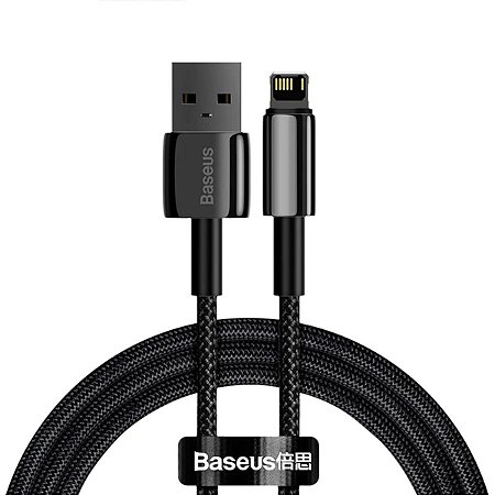 Cabo Lightning Baseus Tungsten Gold Fast Charging 2.4A 2m Preto