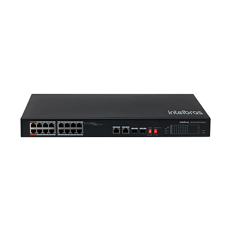 Switch Sf 1822 Intelbras 16P Fast Poe 2P Gigabit Preto