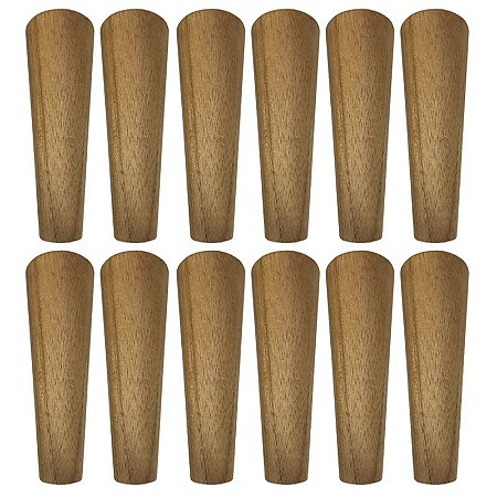 Kit 12 Pés De 25 Cm Cônico Retrô Para Móveis Pé Palito