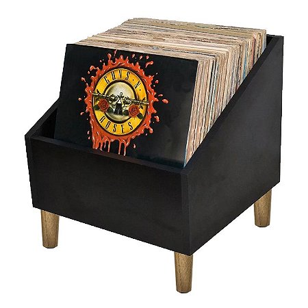 Caixa Para Lp's De Vinil Slim Organizador P/ Discos - C/ Pés