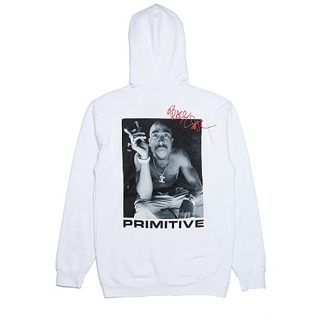 Moletom Primitive X Tupac Smoke Hood White - So High Urban Shop