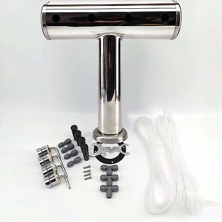 Torre T-bar Kegland Para 4 Torneiras Nuka Chopeira Kegerator KL29216