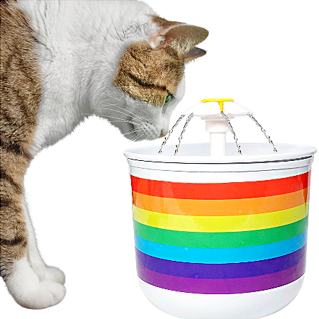 Bebedouro Para Gato Modelo Arco-íris com Flor - DM Pets Importadora