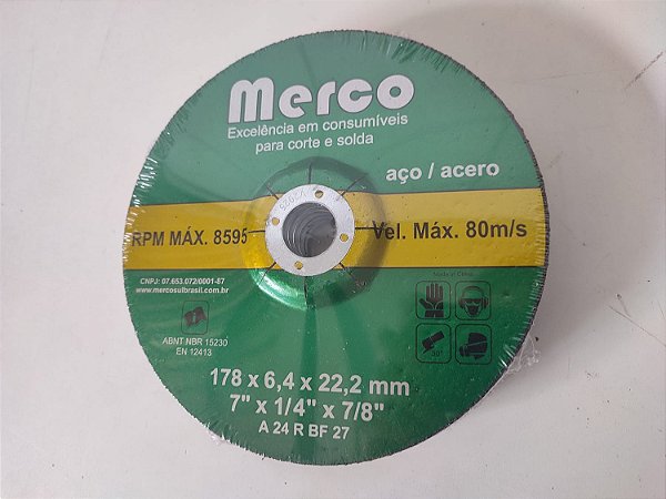 Disco de Desbaste  7" Caixa com 50 Unidades - MERCO