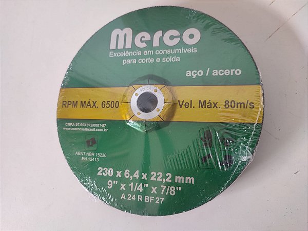 Disco de Desbaste  9" Caixa com 30 Unidades - MERCO