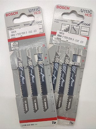 Kit 2 Cartelas de Lâmina Serra Tico-Tico U111C (pack com 6 peças) - 2608630566 - BOSCH