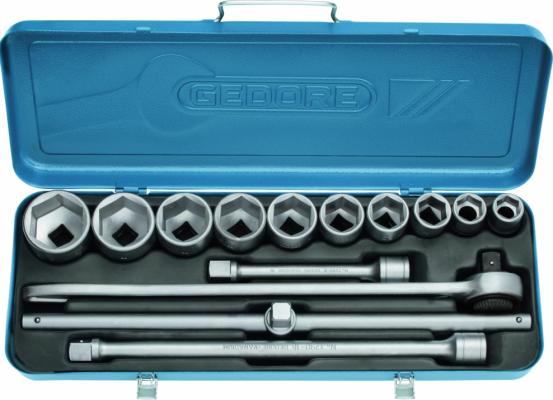 Jogo de Soquetes e Acessórios, encaixe 3/4", 22-50mm Sextavados com 14 peças 32EMZ (ref. 017.503) - GEDORE