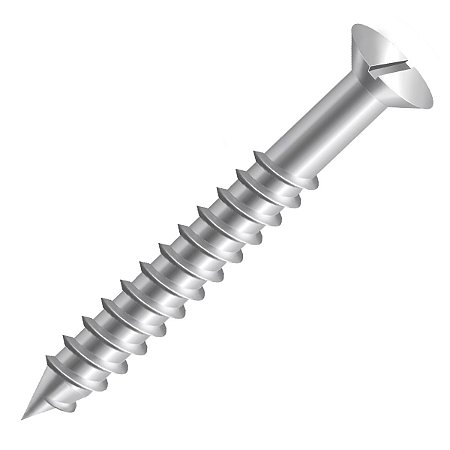 Parafuso para Madeira Rosca Soberba Cabeça Chata Fenda Simples 4,2x45 Zincado Branco - Caixa com X peças
