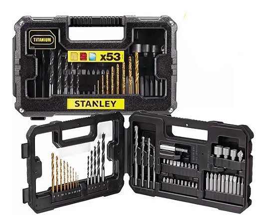 Jogo de Brocas + Bits para Furar e Parafusar 53 peças - STA7223XJ - STANLEY