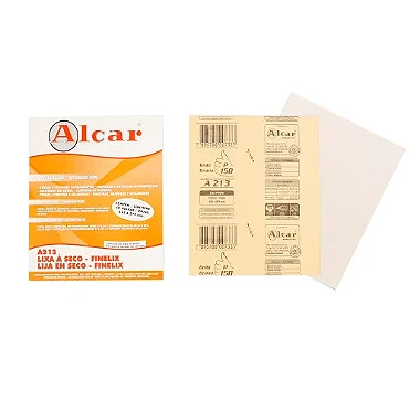Lixa Branca Grão-80 Pacote com 25 peças - A213 FINELIX - ALCAR