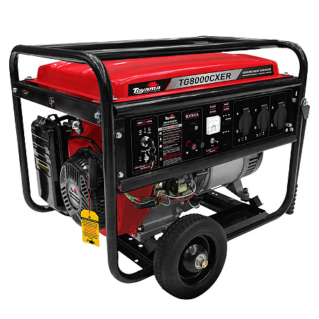 Gerador de Energia a Gasolina 8000W 7,2Kva Bivolt com Partida Manual e Elétrica - TG8000CXER - TOYAMA
