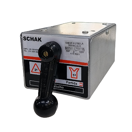 Chave Elétrica Trifásica Estrela Triângulo 15A/5HP - TET15 - LOMBARDI