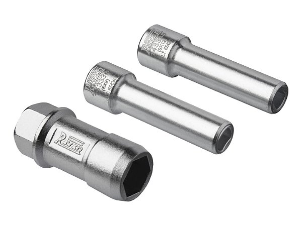 RAVEN 143338 - Conjunto com Soquete vazado de 19mm e 2 adaptadores para Porca do Amortecedor - FIAT